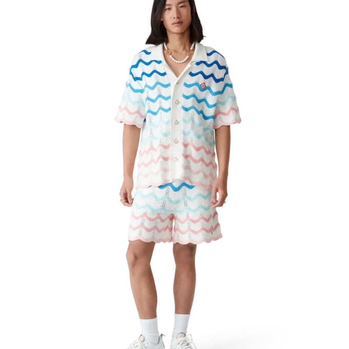 Gradient Wave gehaakt overhemd