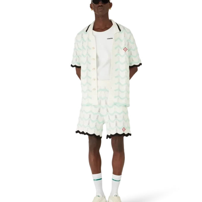 Gradient Wave katoenen gehaakte Shorts