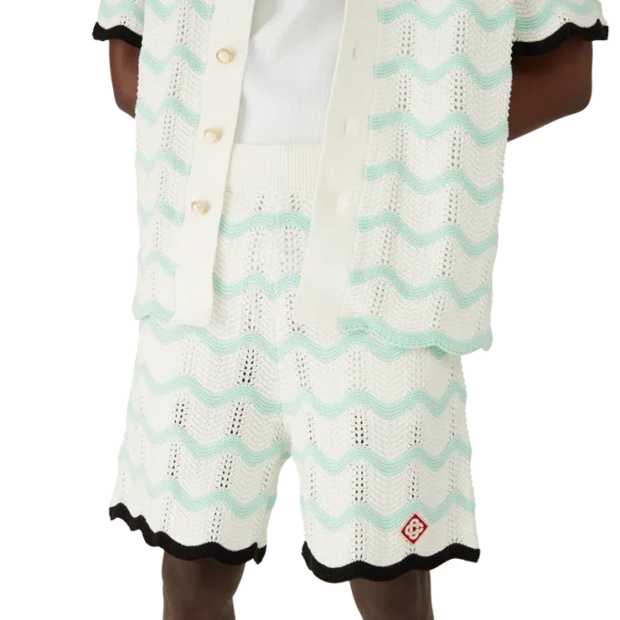 Gradient Wave katoenen gehaakte Shorts