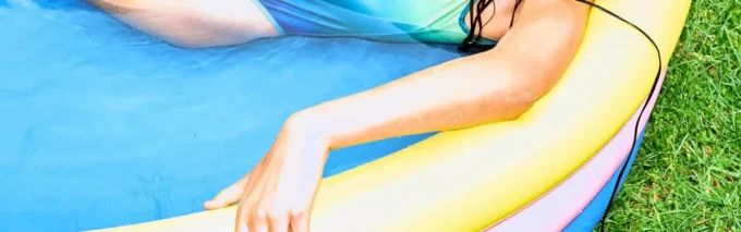 Zwart monogram bikinibroekje met kleurverloop