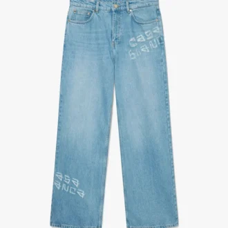 Graffiti-distressed denimjeans