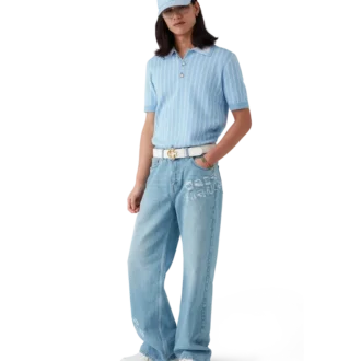 Graffiti-distressed denimjeans