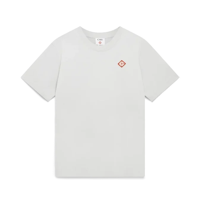 Grijs T-shirt met korte mouwen en diamantlogo