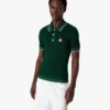 Groen gehaakt poloshirt met korte mouwen