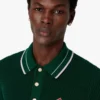 Groen gehaakt poloshirt met korte mouwen