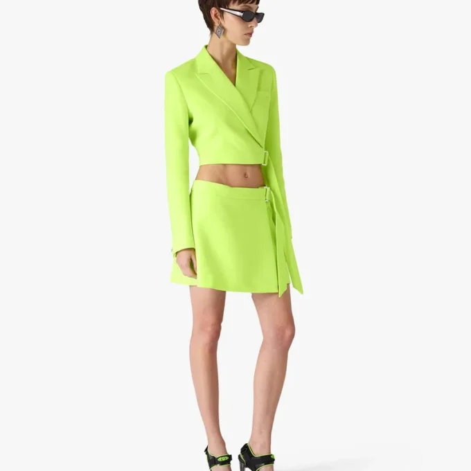 Groene crêpe minirok Groene crêpe minirok