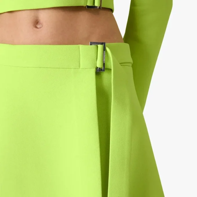 Groene crêpe minirok Groene crêpe minirok