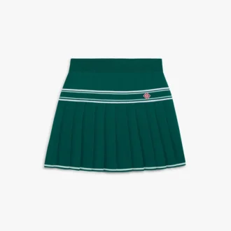 Groene geplooide gebreide minirok