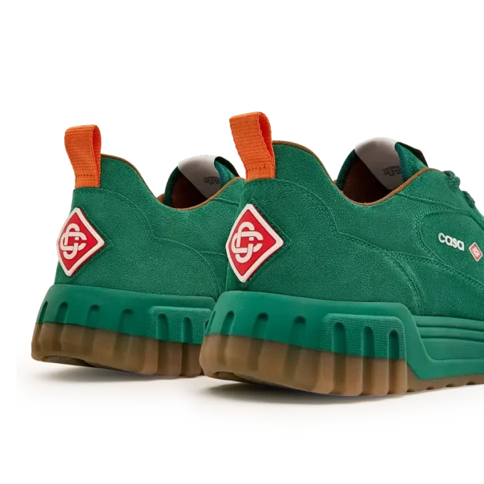 Groene suède Court-sneaker voor heren