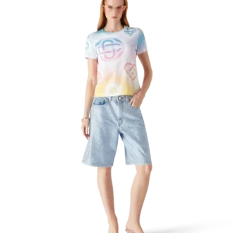 Halftone Logo getailleerd Short met korte mouwen