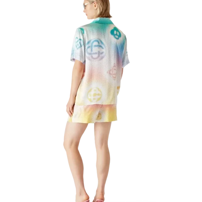 Halftone Logo zijden Shorts