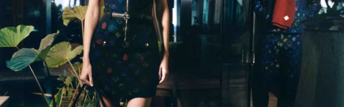 Blauwe leren tas met logo