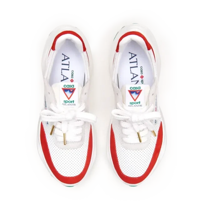 Heren Atlantis witte & rode sneaker