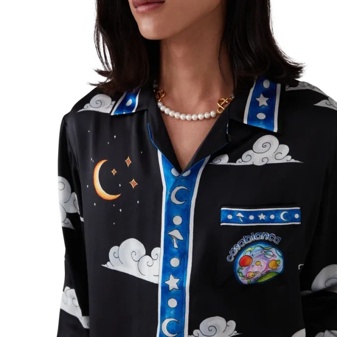 Het Four Elements zijden overhemd met lange mouwen Het Four Elements zijden overhemd met lange mouwen