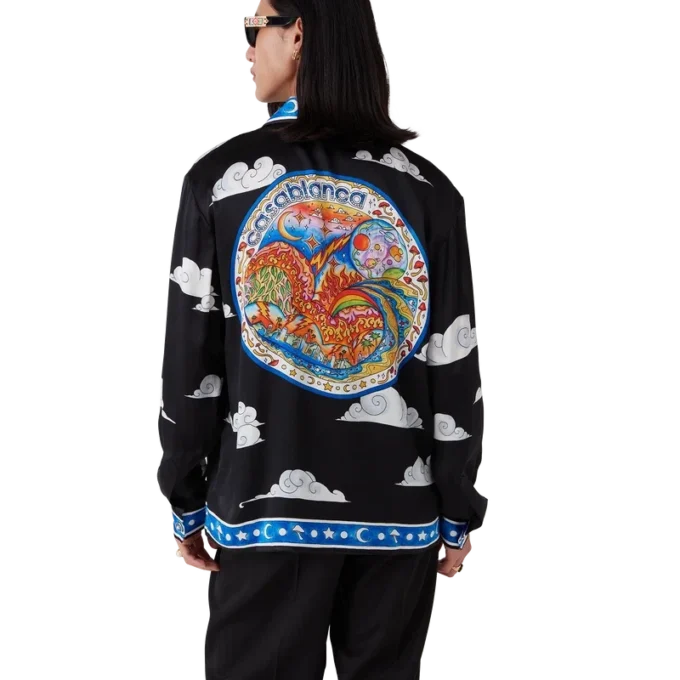 Het Four Elements zijden overhemd met lange mouwen Het Four Elements zijden overhemd met lange mouwen