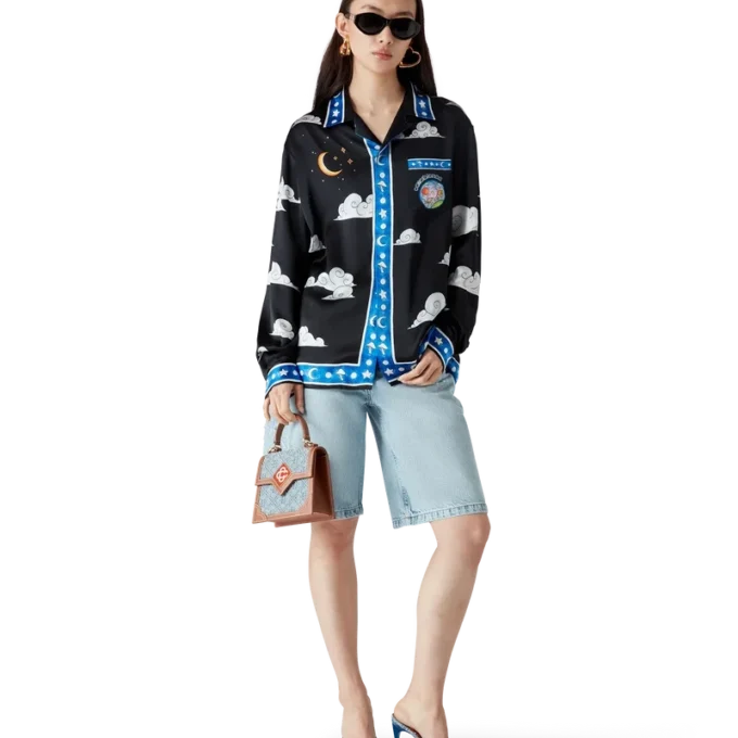 Het Four Elements zijden overhemd met lange mouwen Het Four Elements zijden overhemd met lange mouwen