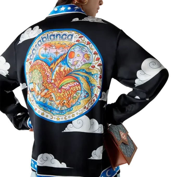 Het Four Elements zijden overhemd met lange mouwen Het Four Elements zijden overhemd met lange mouwen