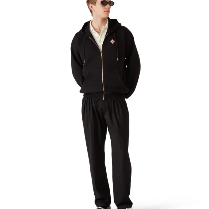 Hoodie met rits en diamantlogo Hoodie met rits en diamantlogo