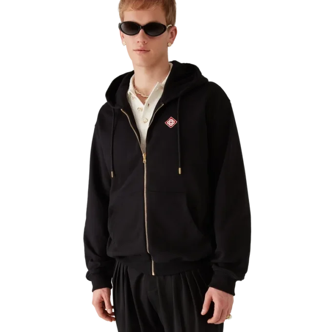 Hoodie met rits en diamantlogo Hoodie met rits en diamantlogo