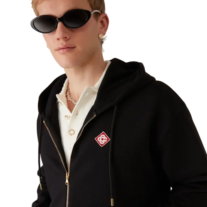 Hoodie met rits en diamantlogo Hoodie met rits en diamantlogo