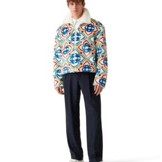 Jacquard jas van imitatiebont