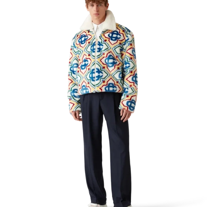 Jacquard jas van imitatiebont