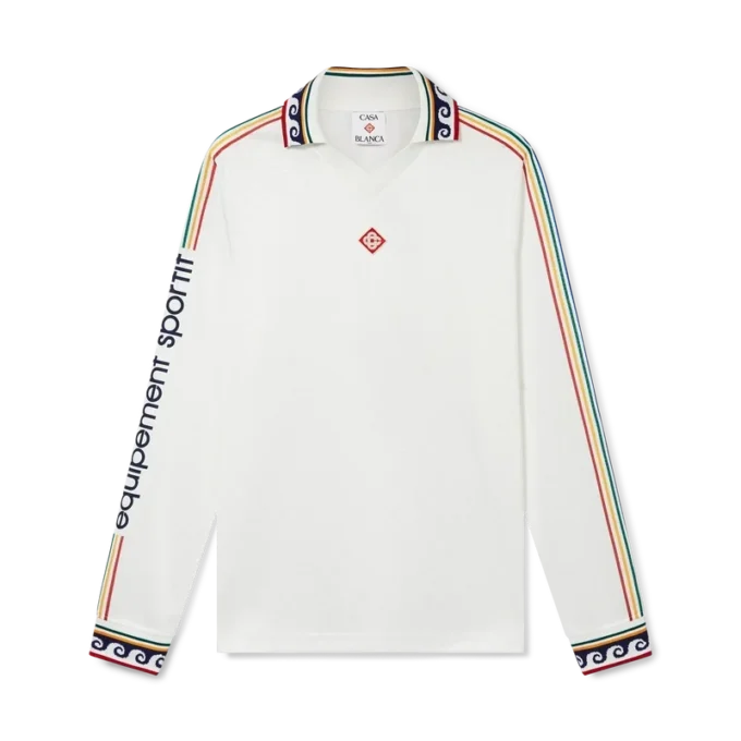 Jacquard Monogram voetbalshirt met lange mouwen Jacquard Monogram voetbalshirt met lange mouwen