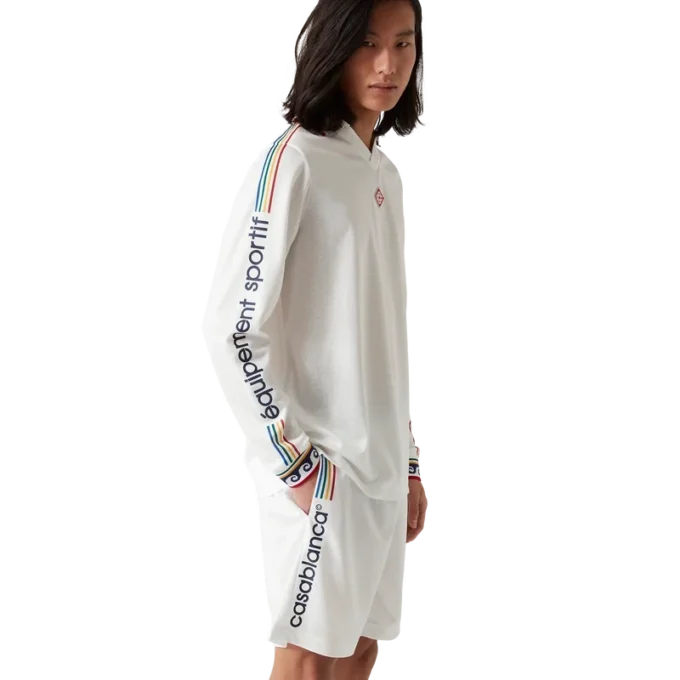 Jacquard Monogram voetbalshirt met lange mouwen Jacquard Monogram voetbalshirt met lange mouwen