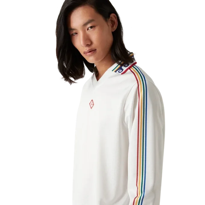 Jacquard Monogram voetbalshirt met lange mouwen Jacquard Monogram voetbalshirt met lange mouwen