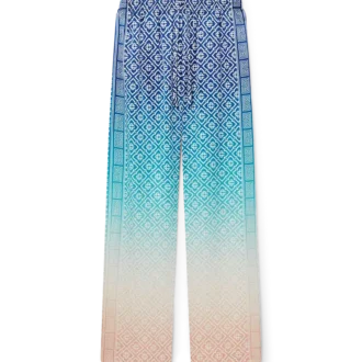 Jacquard zijde broek met kleurverloop