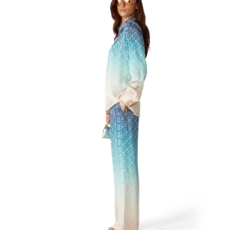 Jacquard zijde broek met kleurverloop