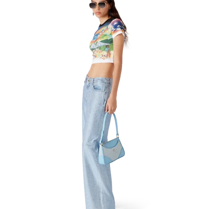 Jeans met kristallen versiering Jeans met kristallen versiering