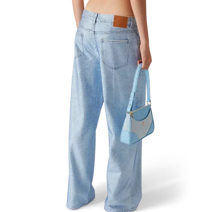 Jeans met kristallen versiering Jeans met kristallen versiering