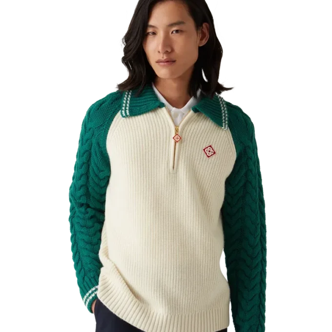 Kasjmier trui met kabelpatroon