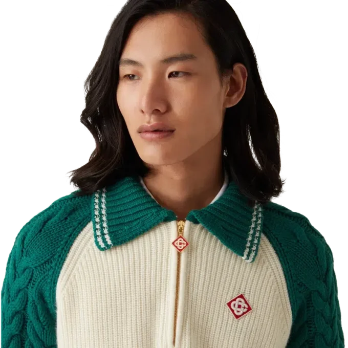 Kasjmier trui met kabelpatroon