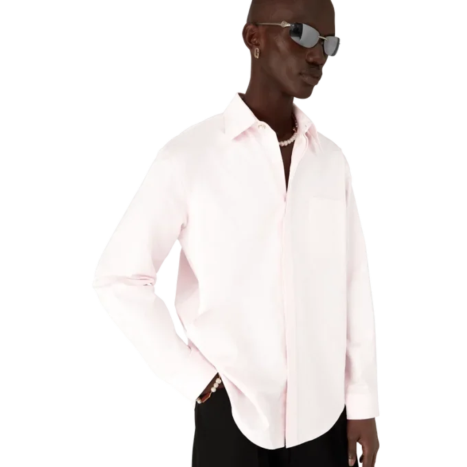 Katoen overhemd met monogram en lange mouwen Katoen overhemd met monogram en lange mouwen