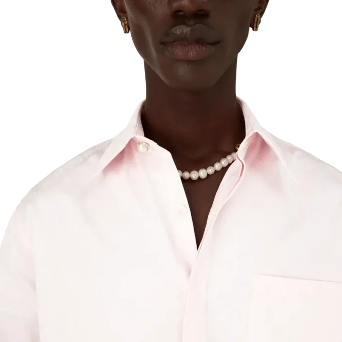 Katoen overhemd met monogram en lange mouwen Katoen overhemd met monogram en lange mouwen