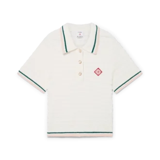 Katoenen bouclé poloshirt