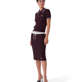 Katoenen gebreide polo met korte mouwen