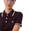 Katoenen gebreide polo met korte mouwen Katoenen gebreide polo met korte mouwen