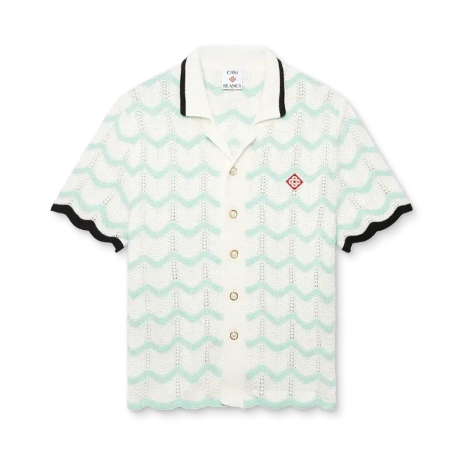 Katoenen gehaakt shirt met korte mouwen en kleurverloop Katoenen gehaakt shirt met korte mouwen en kleurverloop