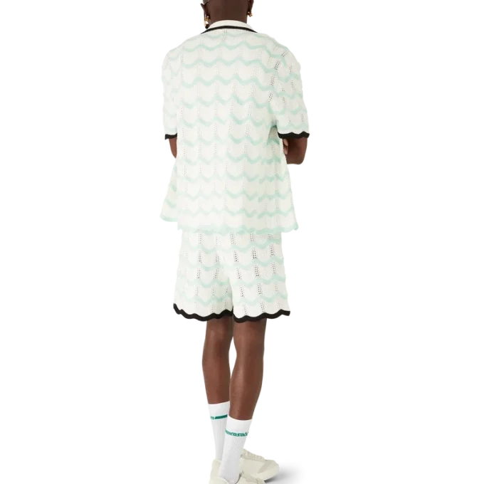 Katoenen gehaakt shirt met korte mouwen en kleurverloop Katoenen gehaakt shirt met korte mouwen en kleurverloop