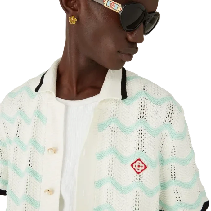 Katoenen gehaakt shirt met korte mouwen en kleurverloop Katoenen gehaakt shirt met korte mouwen en kleurverloop