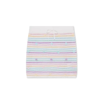 Katoenen gehaakte rok met bloemenstrepen Katoenen gehaakte rok met bloemenstrepen