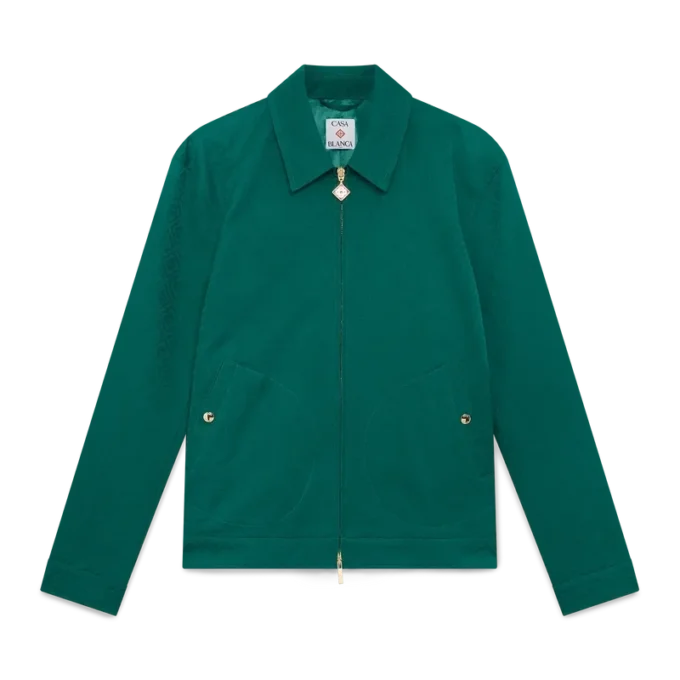 Katoenen jas met monogramjacquard