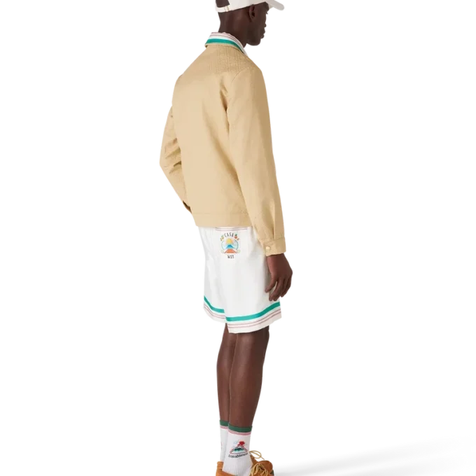 Katoenen jas met monogramjacquard