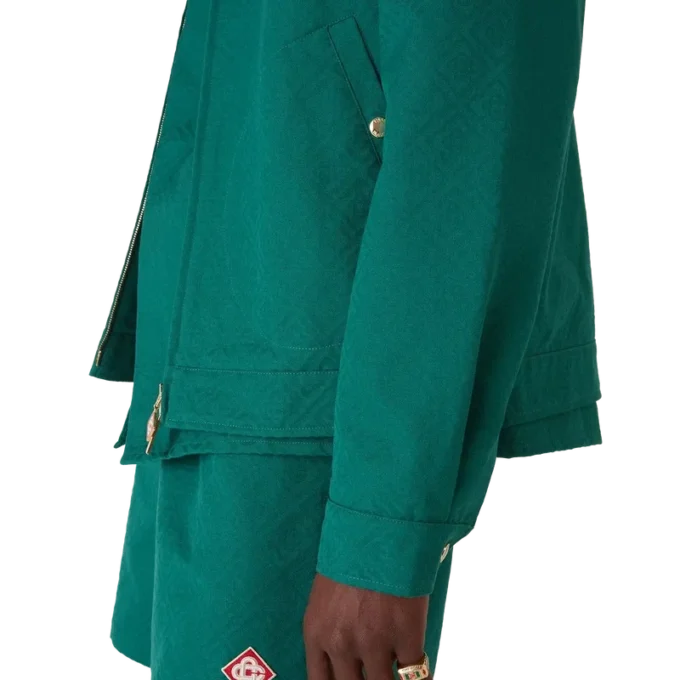 Katoenen jas met monogramjacquard