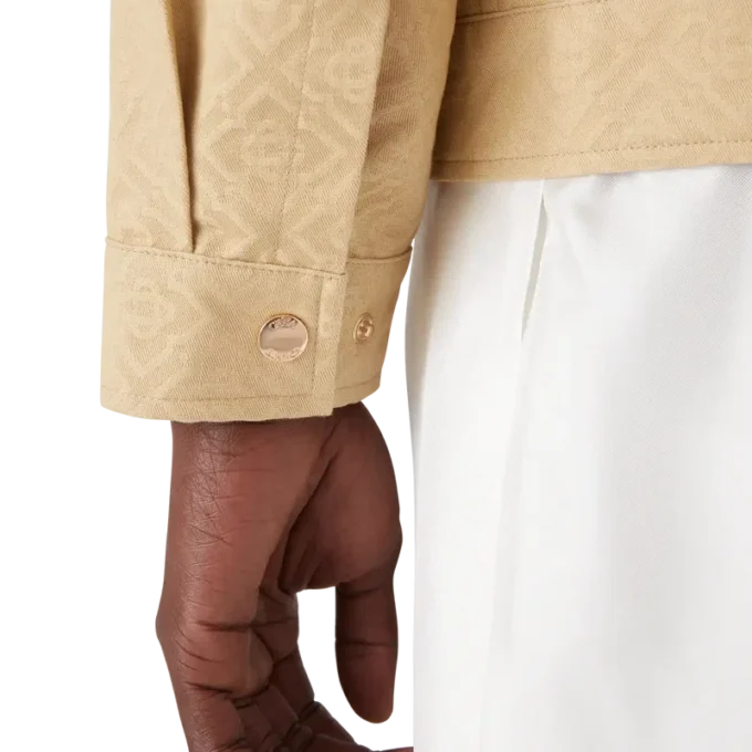 Katoenen jas met monogramjacquard