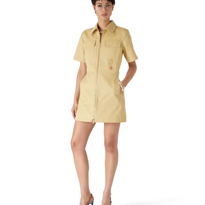 Katoenen Monogram Jacquard-jurk