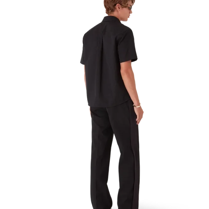 Katoenen monogram overhemd met korte mouwen